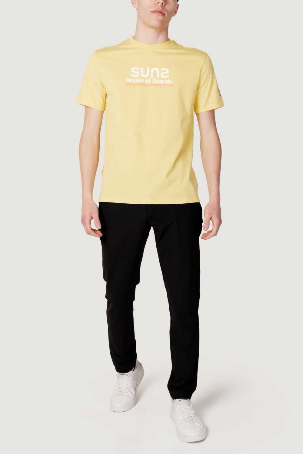 T-shirt Suns paolo logo linee Giallo - Foto 3