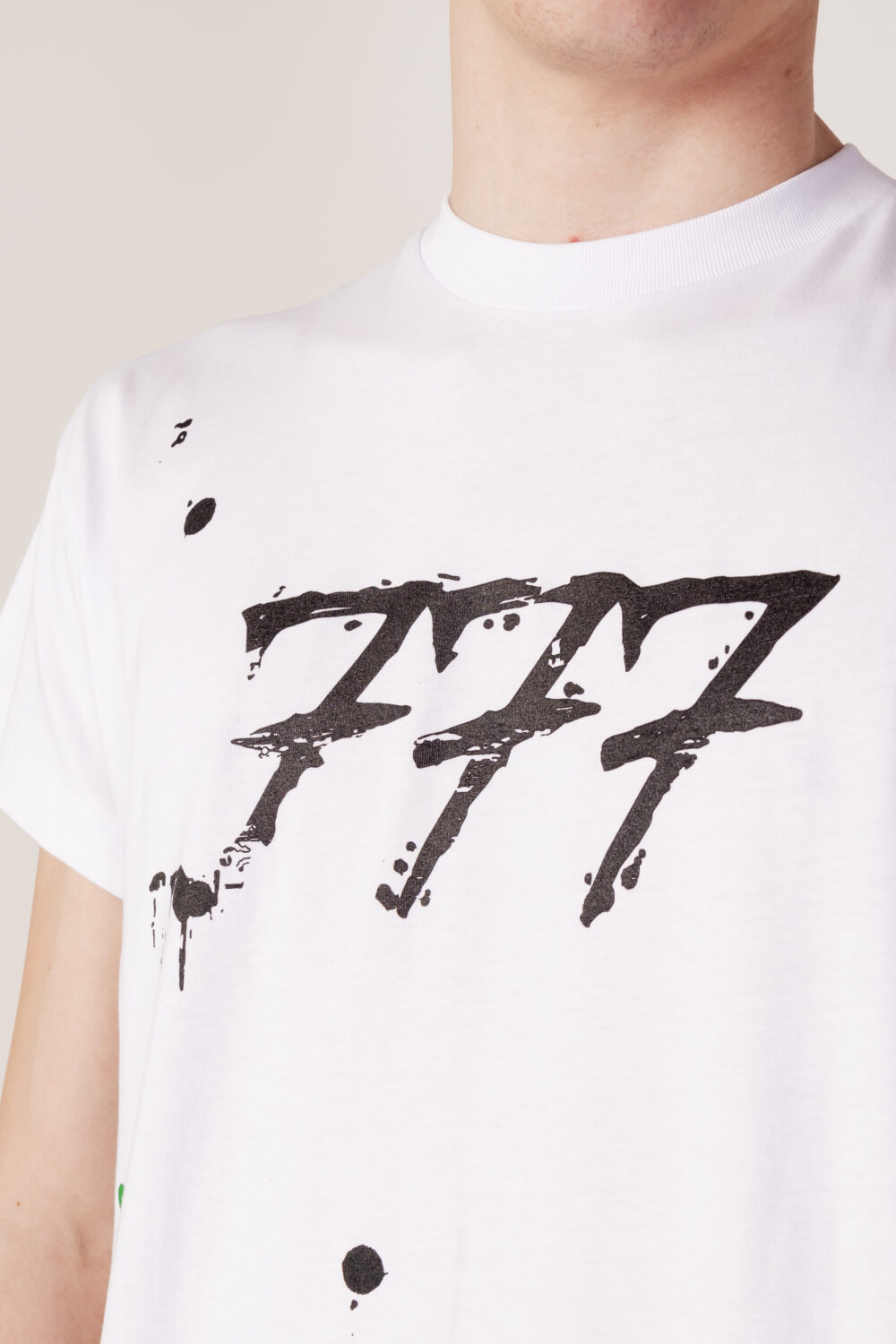 T-shirt Triplosette 777 stampa logo Bianco - Foto 2