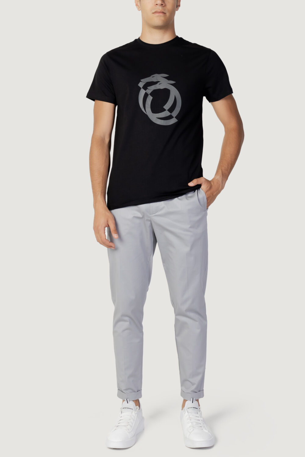 T-shirt Trussardi Beachwear basic with metal logo Nero - Foto 5