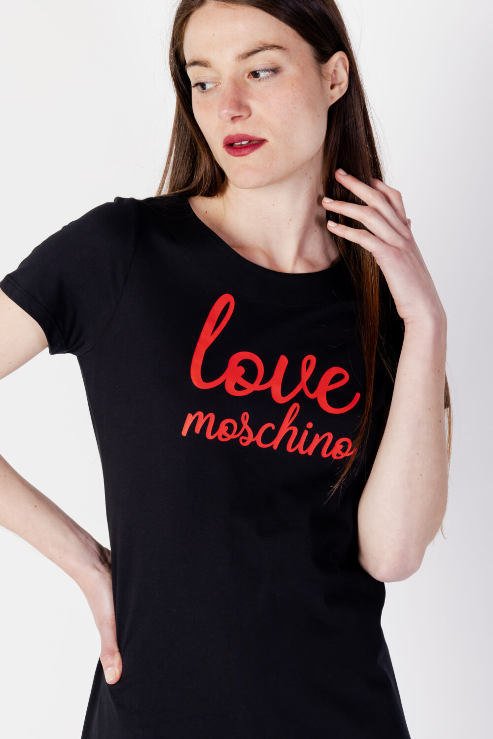 Vestito corto Love Moschino stampa logo Nero - Foto 2