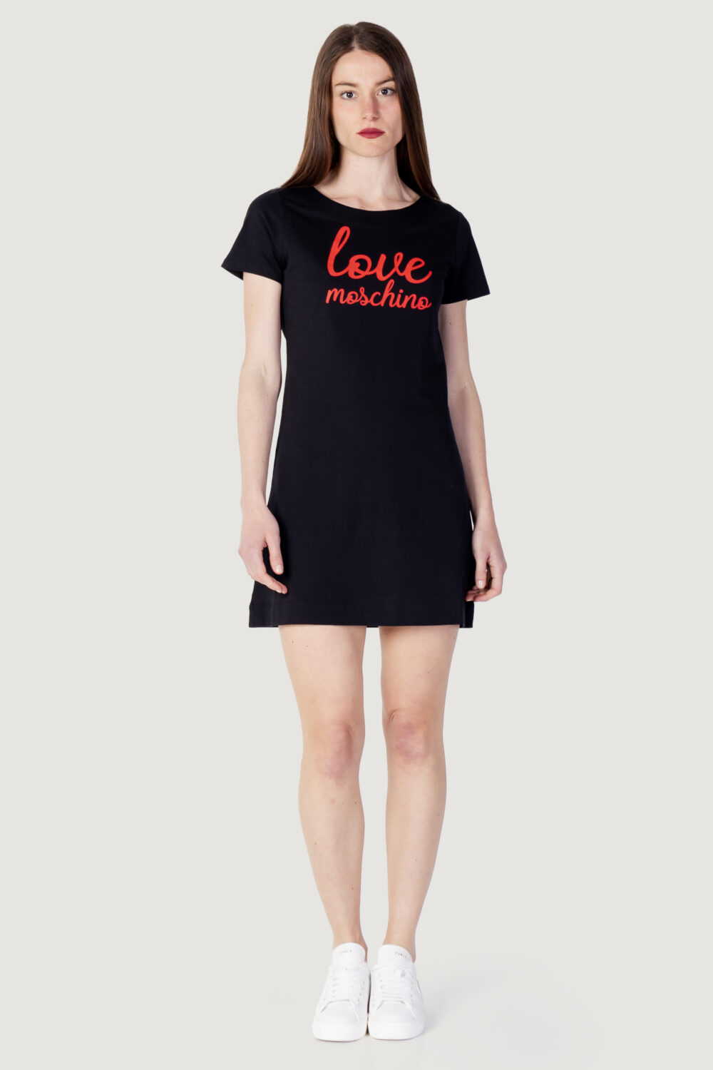 Vestito corto Love Moschino stampa logo Nero - Foto 3