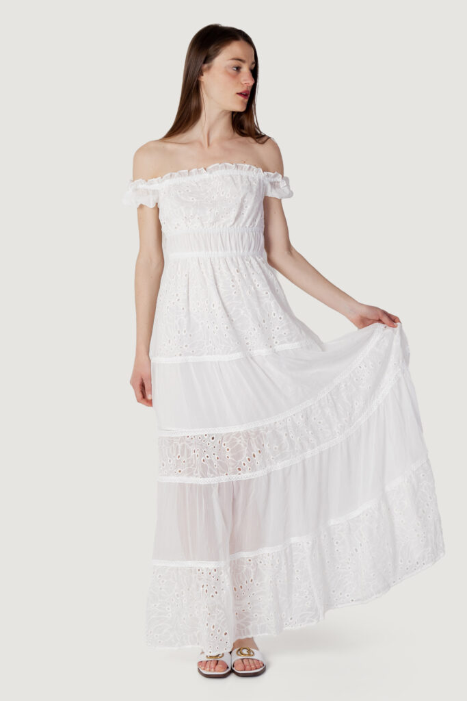 Vestito lungo Guess zena long dress Bianco