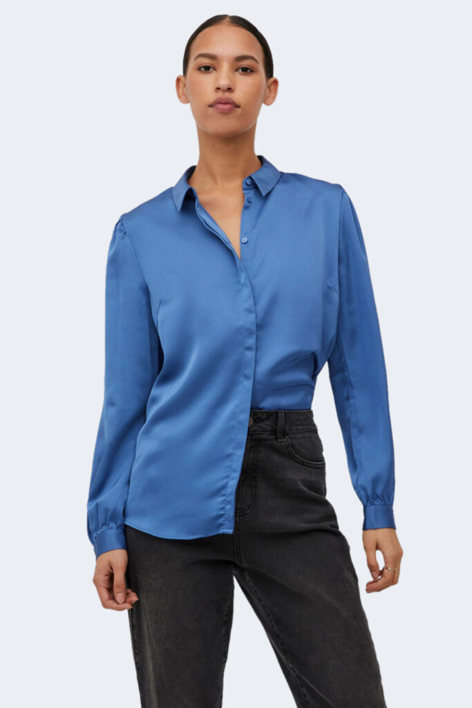 Camicia manica lunga Vila Clothes noos – viellette satin l/s shirt/su – noos Azzurro