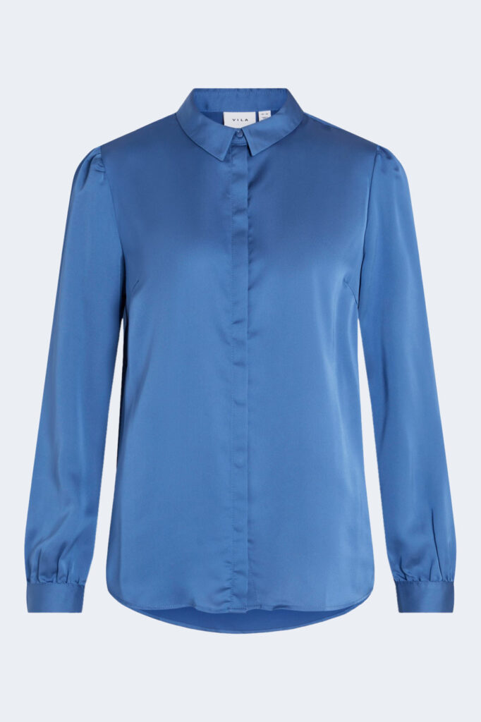 Camicia manica lunga Vila Clothes noos – viellette satin l/s shirt/su – noos Azzurro