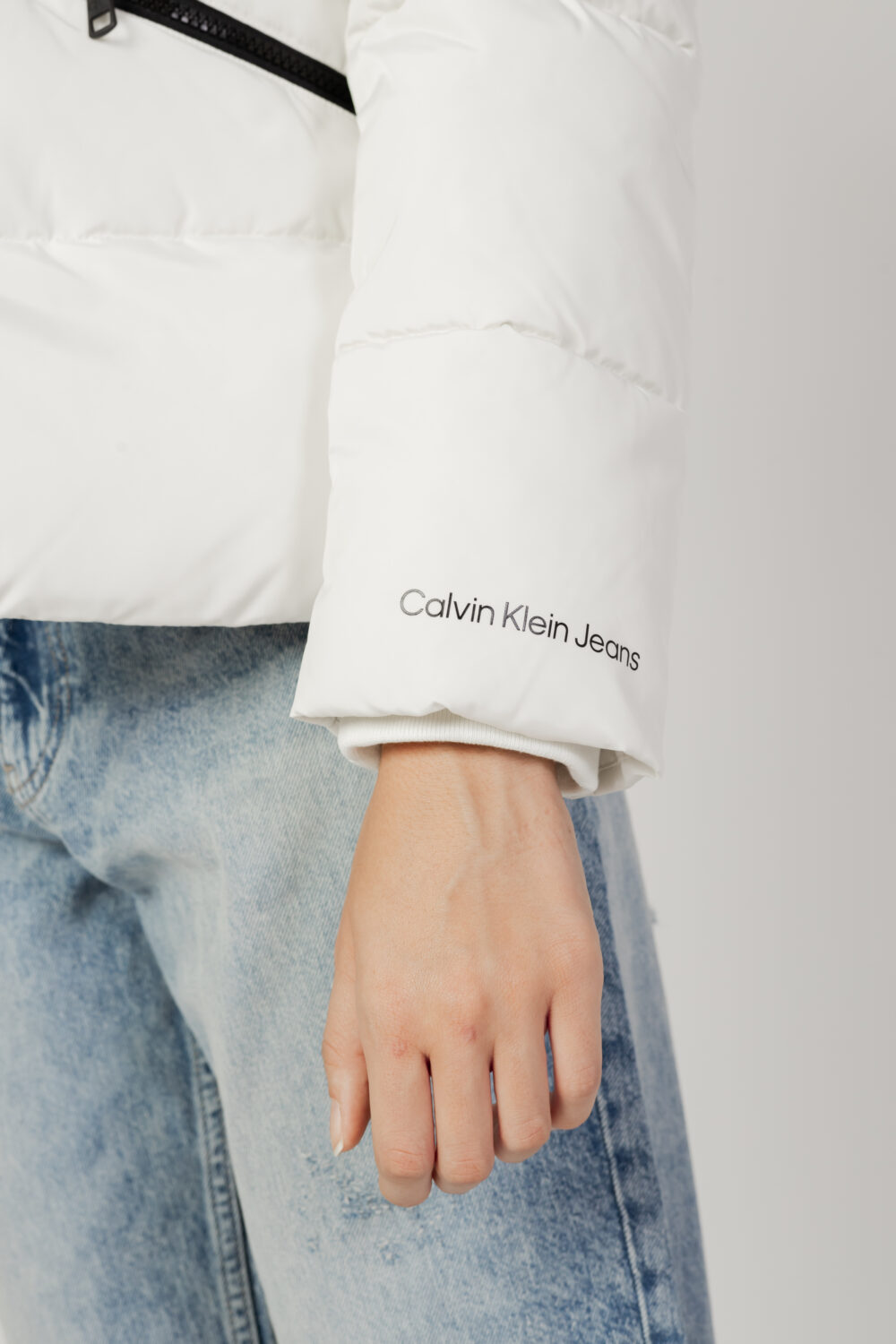 Piumino Calvin Klein Jeans faux fur hooded fitt Bianco - Foto 2
