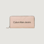 Portafoglio grande Calvin Klein Jeans zip around Rosa Cipria - Foto 1