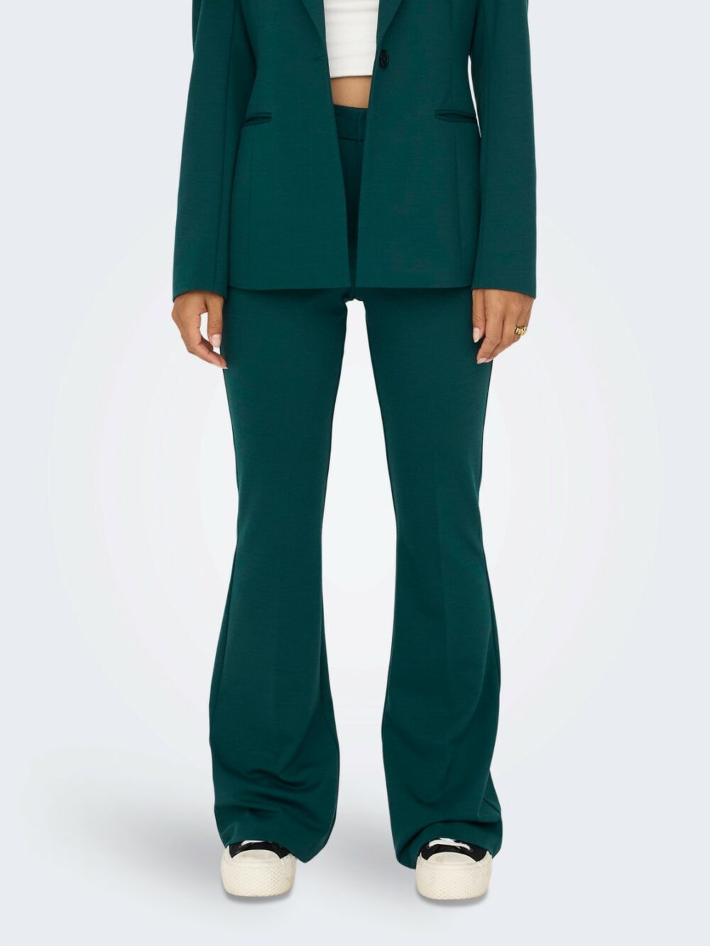 Pantaloni a sigaretta Only onlpeach mw flared pant tlr noos Verde - Foto 1