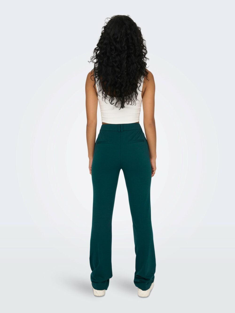 Pantaloni a sigaretta Only onlpeach mw flared pant tlr noos Verde - Foto 3