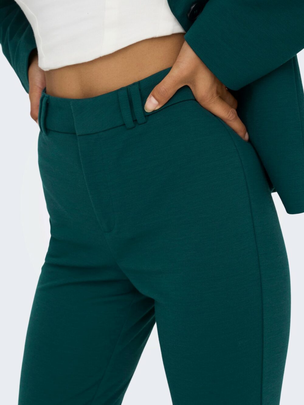Pantaloni a sigaretta Only onlpeach mw flared pant tlr noos Verde - Foto 4