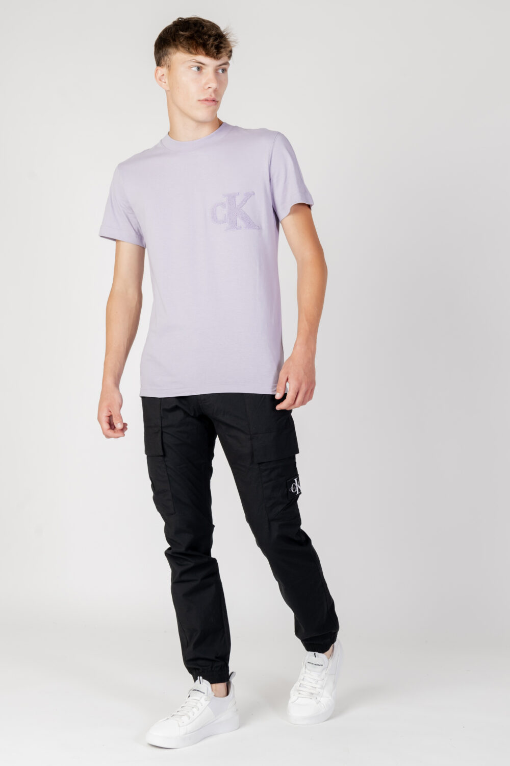 T-shirt Calvin Klein Jeans ck chenille tee Lilla - Foto 3