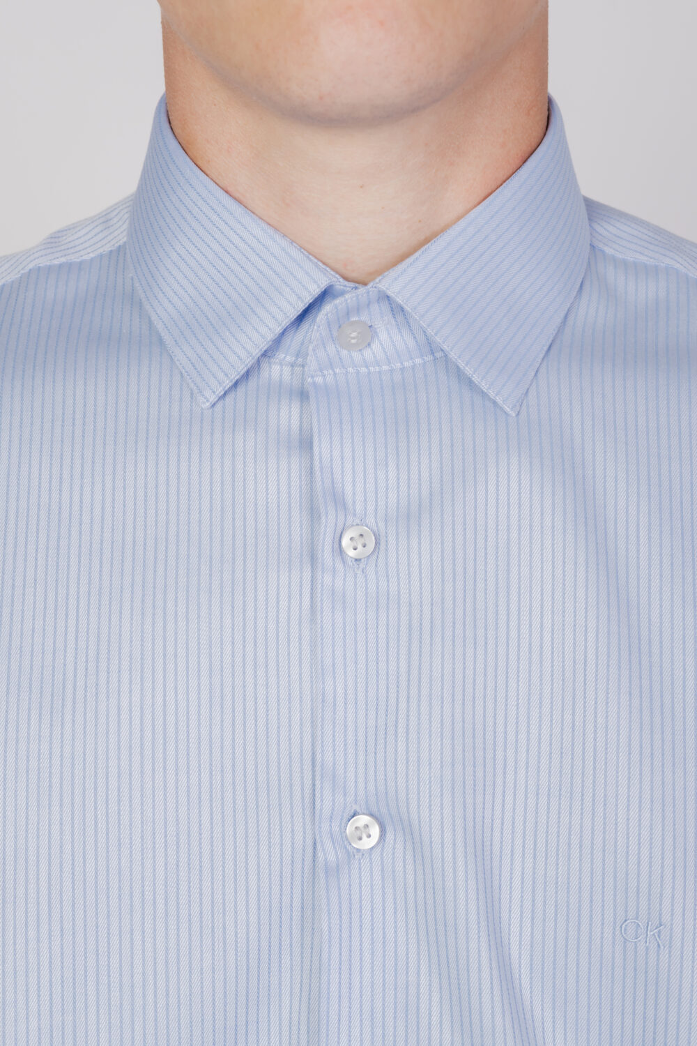 Camicia manica lunga Calvin Klein stretch collar strip k10k1105490gy Blu Chiaro - Foto 2