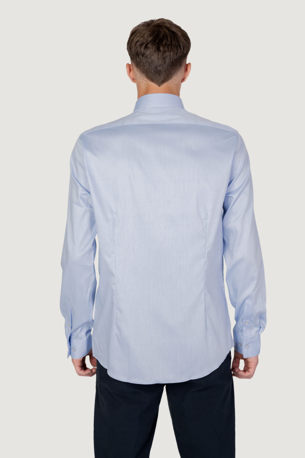 Camicia manica lunga Calvin Klein stretch collar strip k10k1105490gy Blu Chiaro - Foto 7