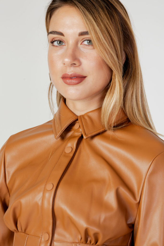 Camicia manica lunga Only onlmia faux leather shirt otw Marrone