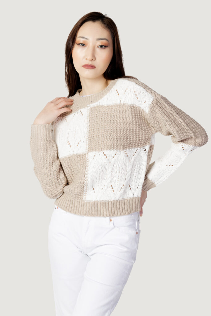 Maglione Jacqueline de Yong jdyjusty l/s mix structure pullover knit Beige