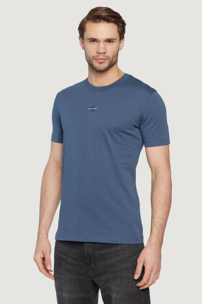 T-shirt Calvin Klein Jeans micro monologo Blu