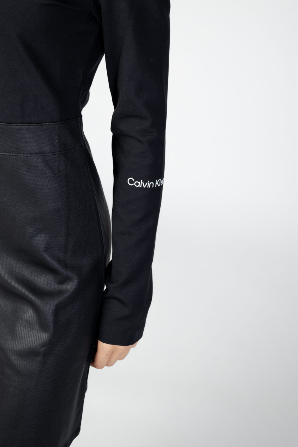 Vestito lungo Calvin Klein Jeans coated milano a-line Nero - Foto 6