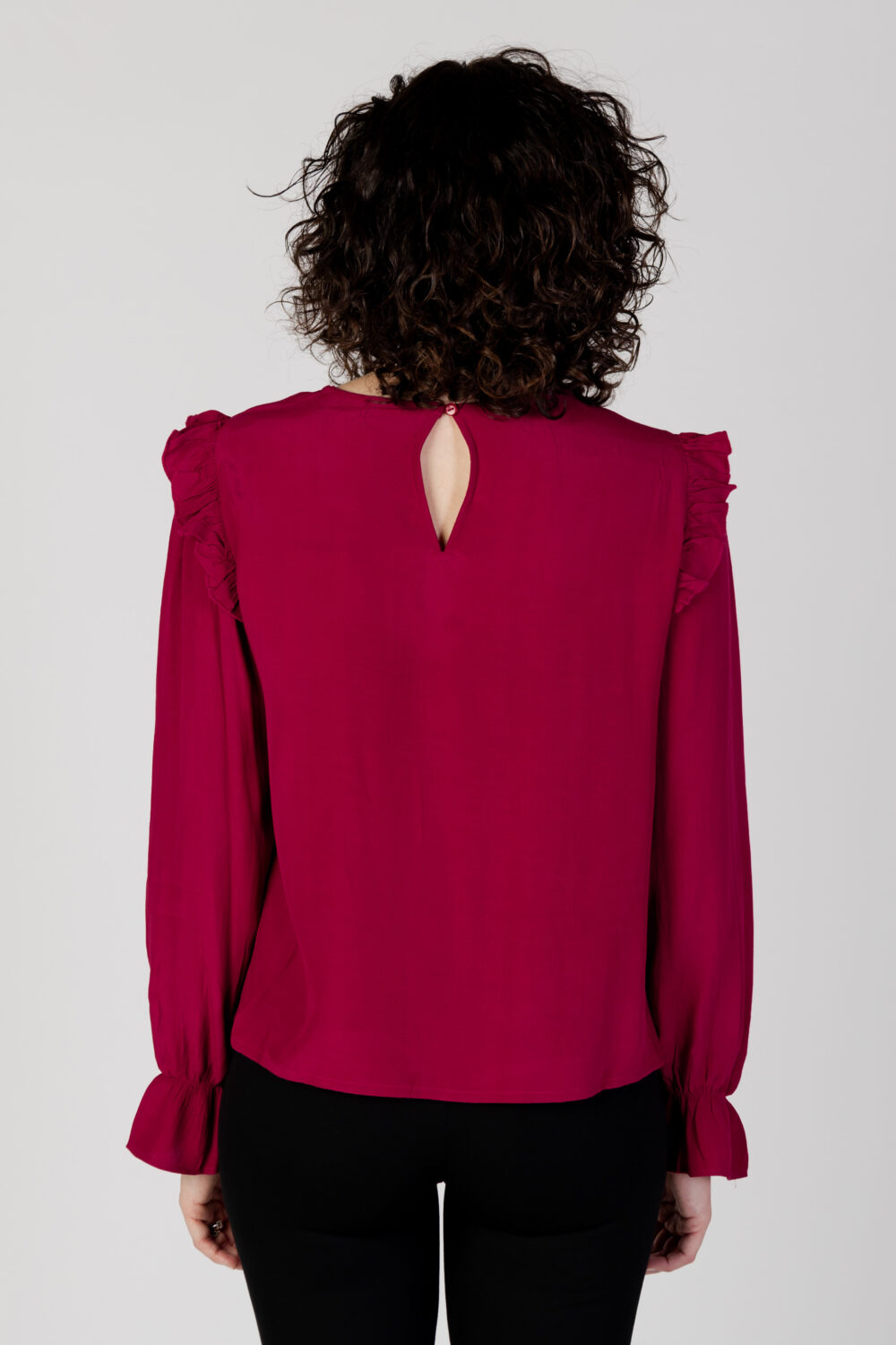 Bluse manica lunga Vila Clothes vifini o-neck l/s top - noos Bordeaux - Foto 3