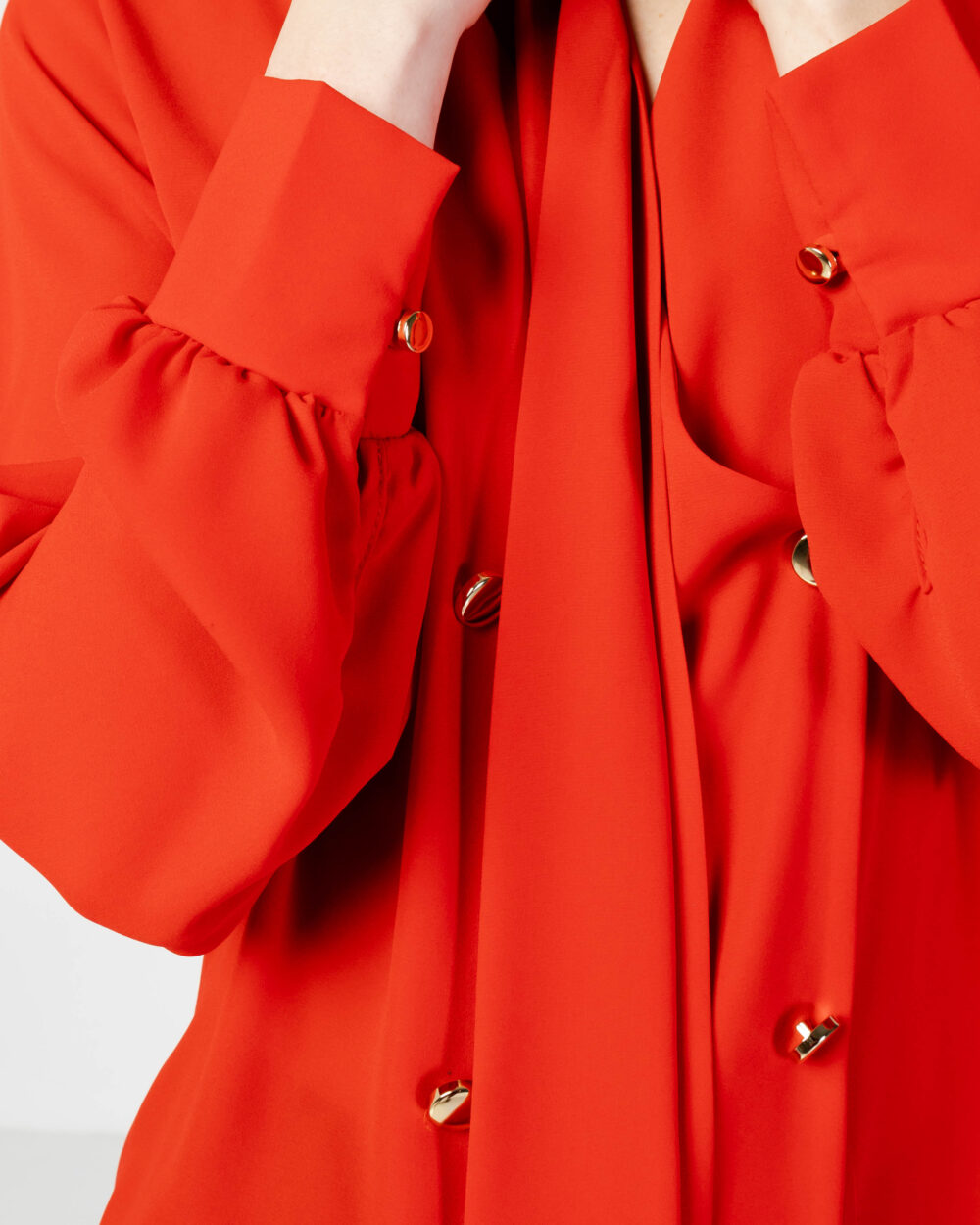 Camicia manica lunga Sandro Ferrone doppia georgette Rosso - Foto 2