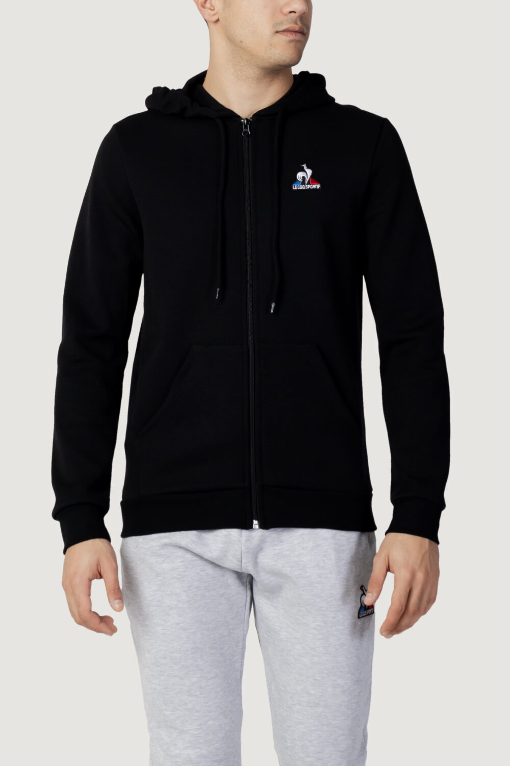 Felpa con cappuccio LE COQ SPORTIF ess fz hoody Nero - Foto 1