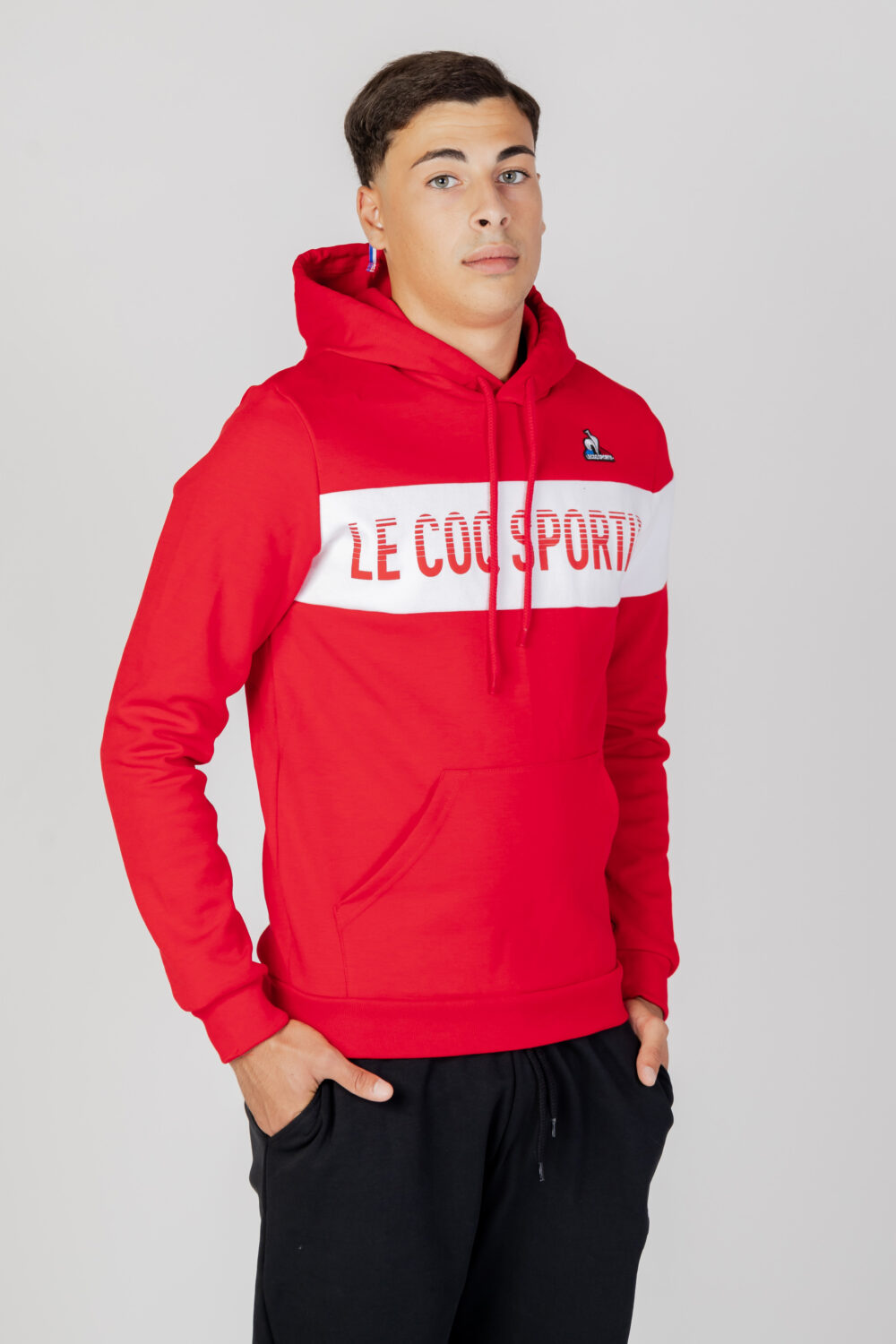 Felpa con cappuccio LE COQ SPORTIF bah hoody Rosso - Foto 1