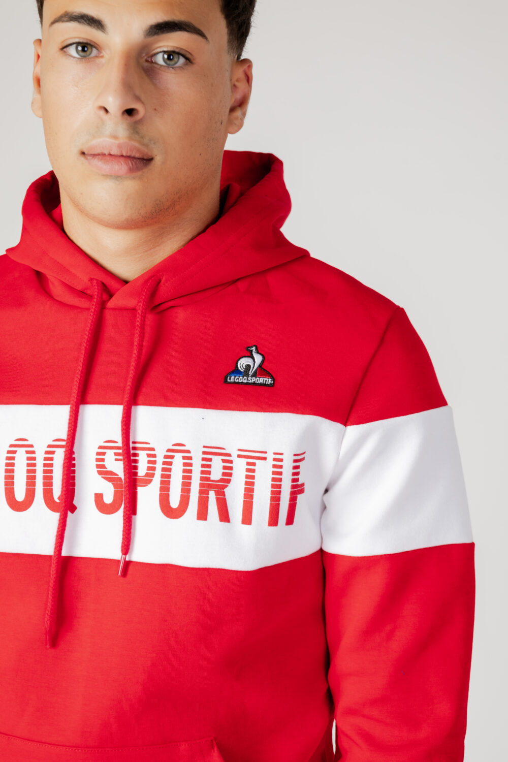 Felpa con cappuccio LE COQ SPORTIF bah hoody Rosso - Foto 4