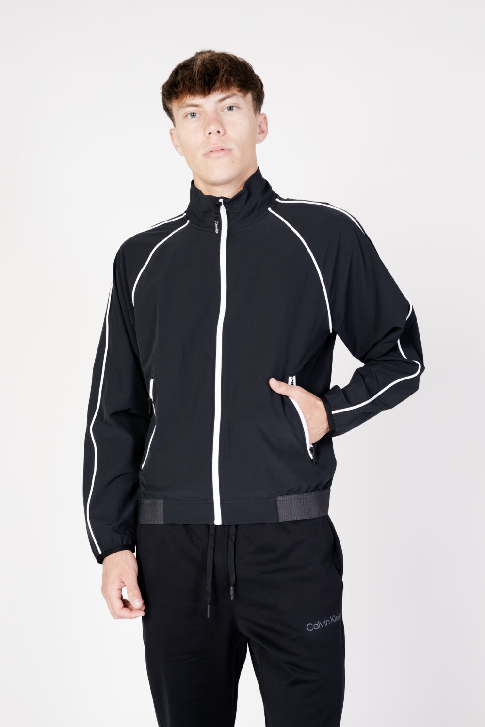 Felpa senza cappuccio Calvin Klein Sport wo - woven jacket Nero - Foto 5