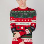 Maglia Only & Sons onsxmas reg 12 mix xmas jac crew knit Rosso - Foto 1