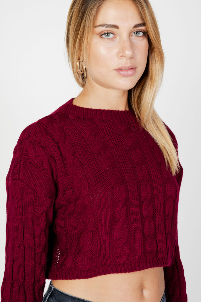 Maglione Hanny Deep cropped Bordeaux