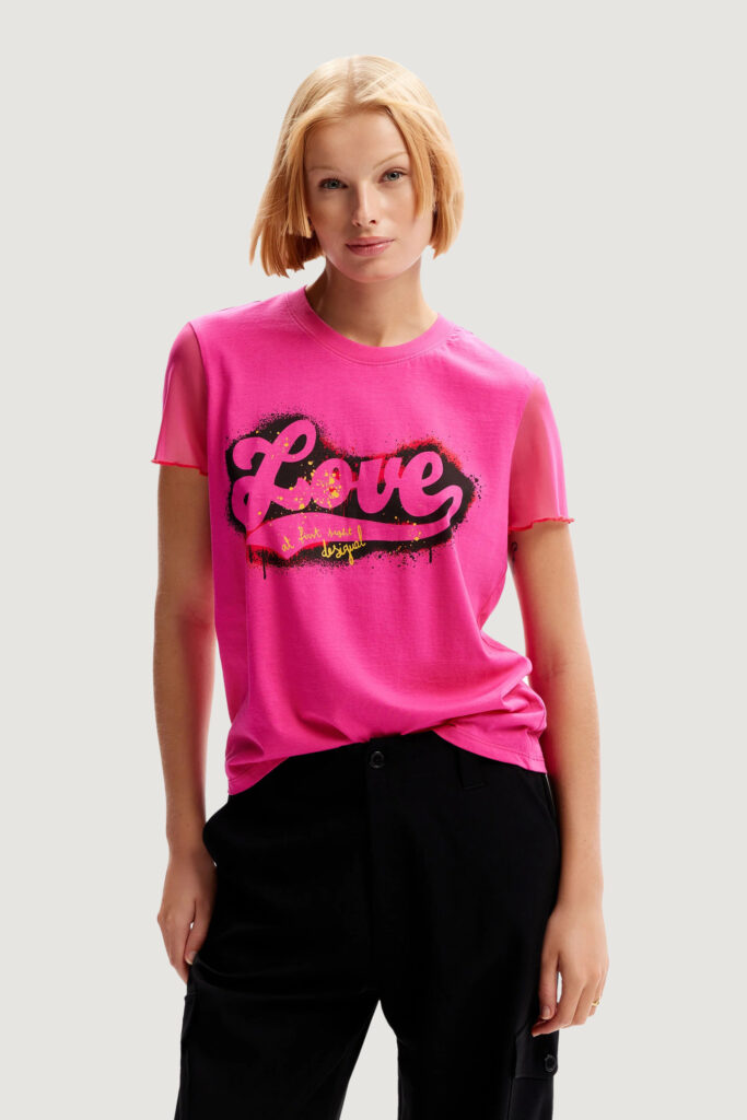 T-shirt Desigual love Fuxia