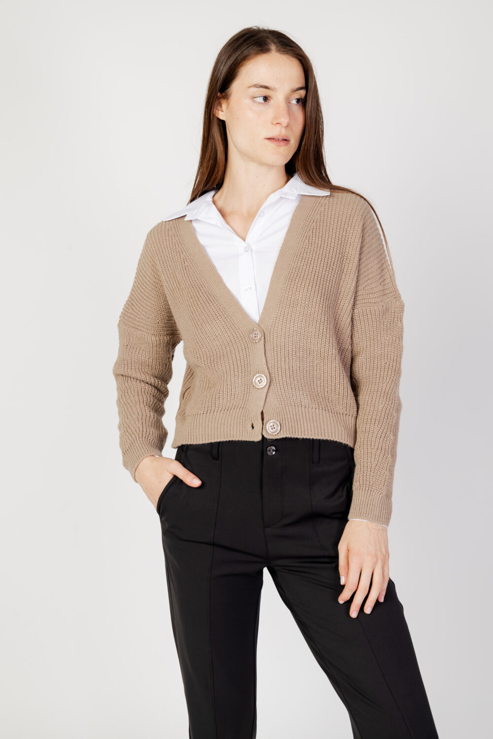 Cardigan Hanny Deep Beige scuro - Foto 4