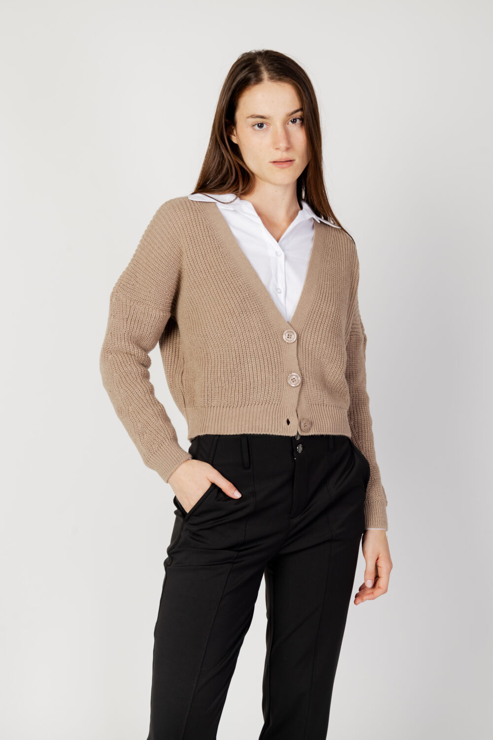 Cardigan Hanny Deep Beige scuro - Foto 1