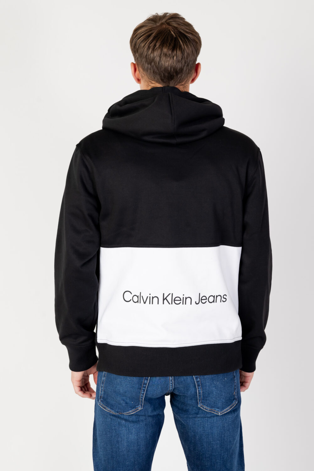 Felpa con cappuccio Calvin Klein Jeans blocking hoodie Nero - Foto 6