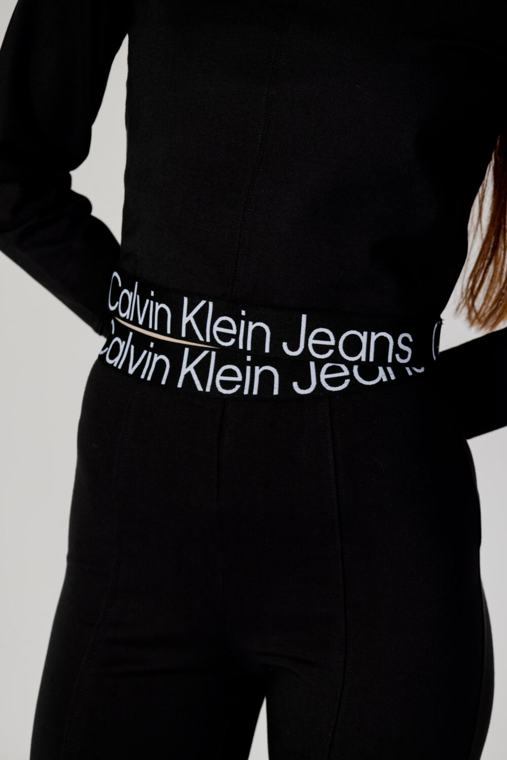 Felpa con cappuccio Calvin Klein Jeans tape milano Nero - Foto 3