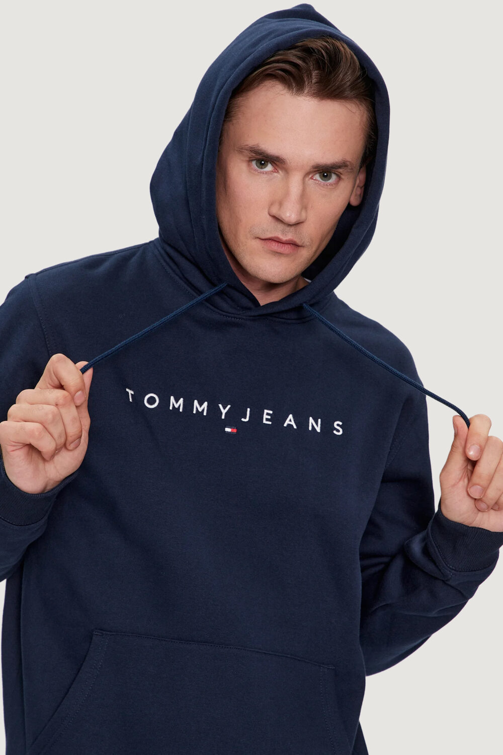 Felpa con cappuccio Tommy Hilfiger Jeans reg linear logo Blu - Foto 4