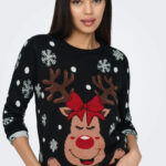 Maglione Jacqueline de Yong jdylucia l/s x-mas jacquard pullover knt Nero - Foto 1