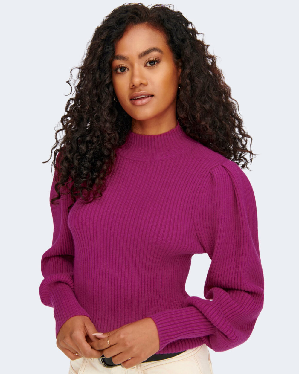 Maglione Only onlkatia l/s highneck cc knt Fuxia - Foto 4