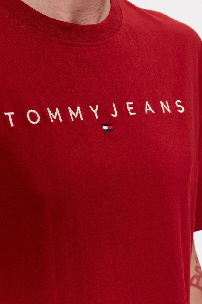 T-shirt Tommy Hilfiger Jeans reg linear logo Bordeaux
