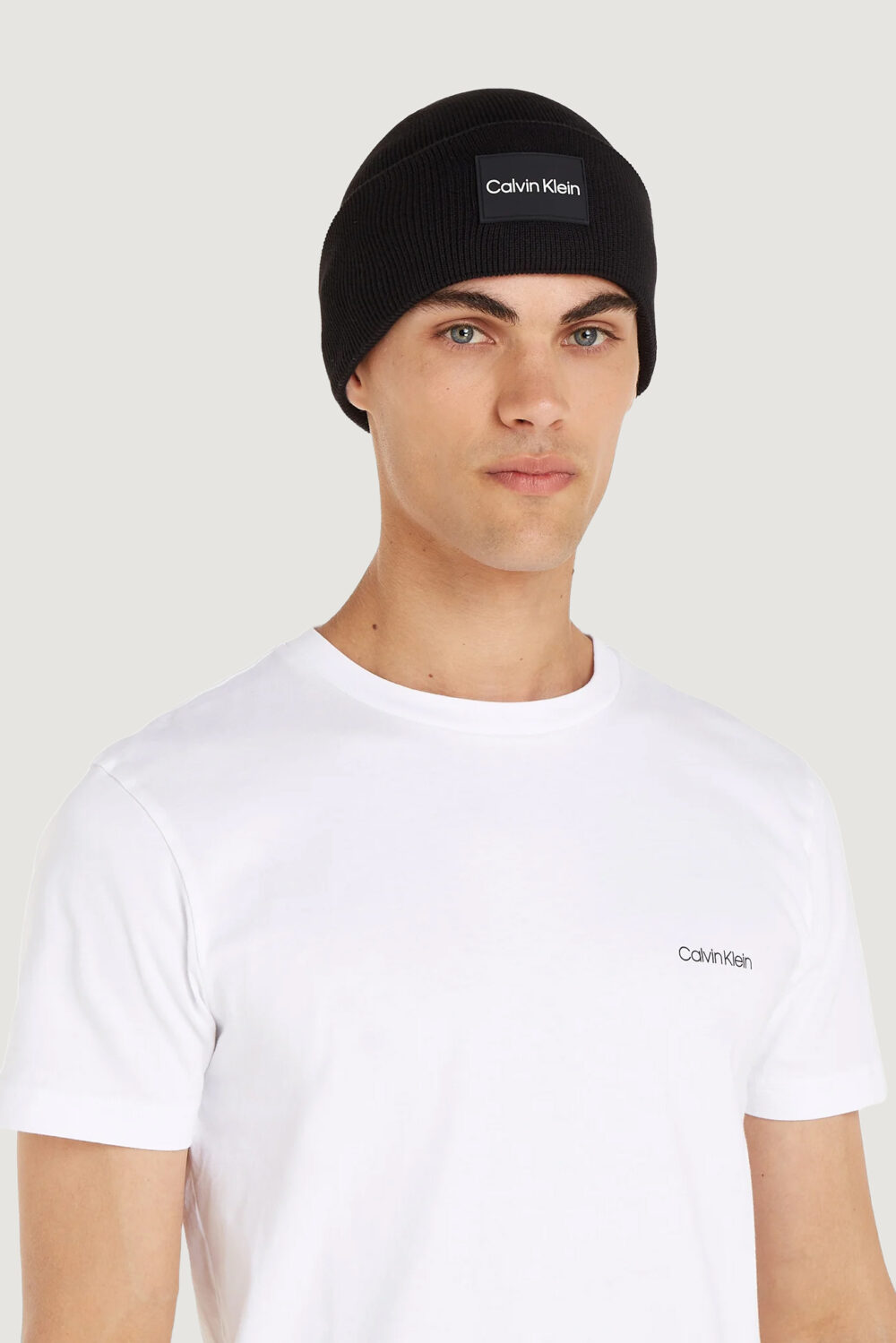 Berretto Calvin Klein fine cotton rib Nero - Foto 1