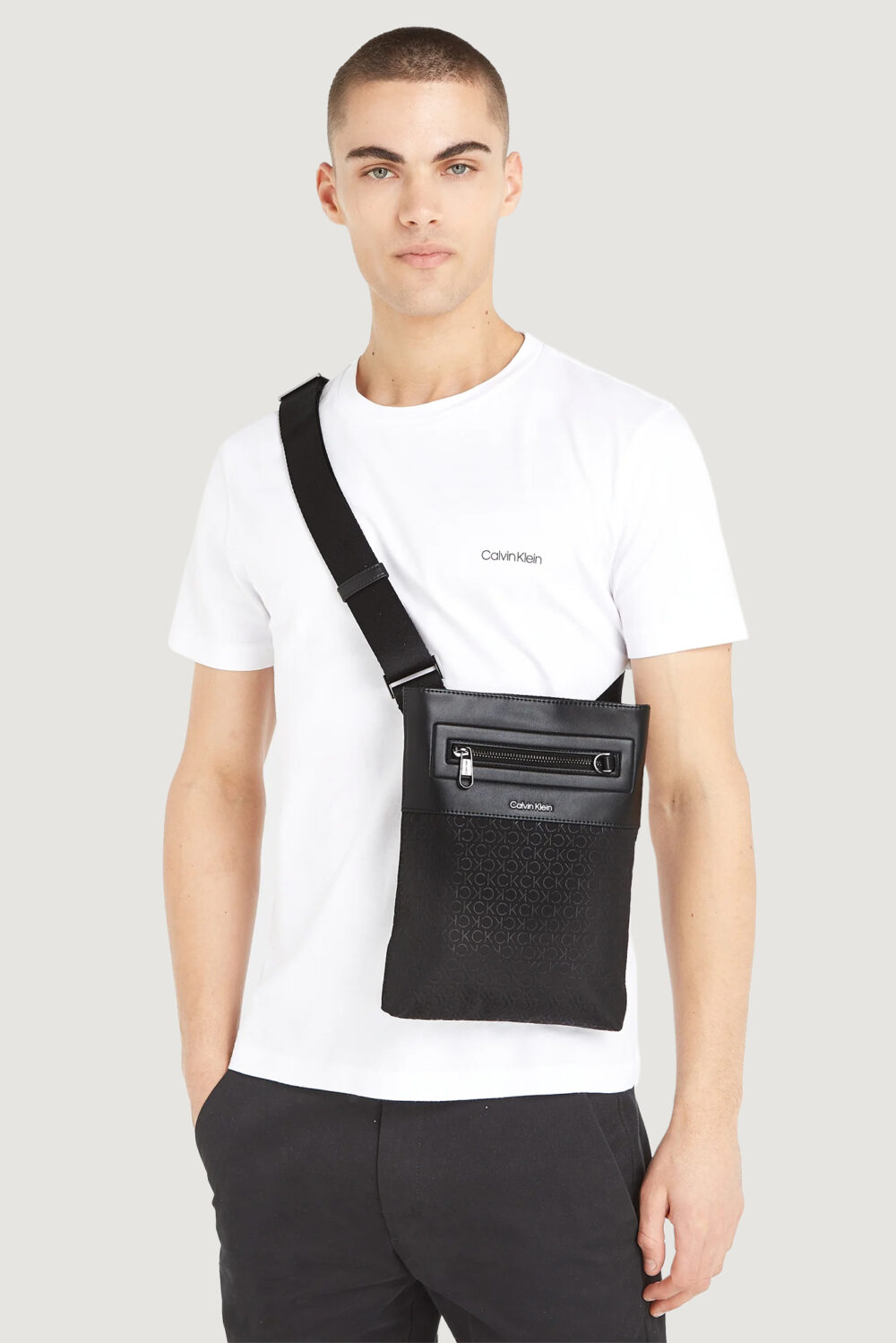 Borsa Calvin Klein ck elevated flatpack repreve Nero - Foto 1