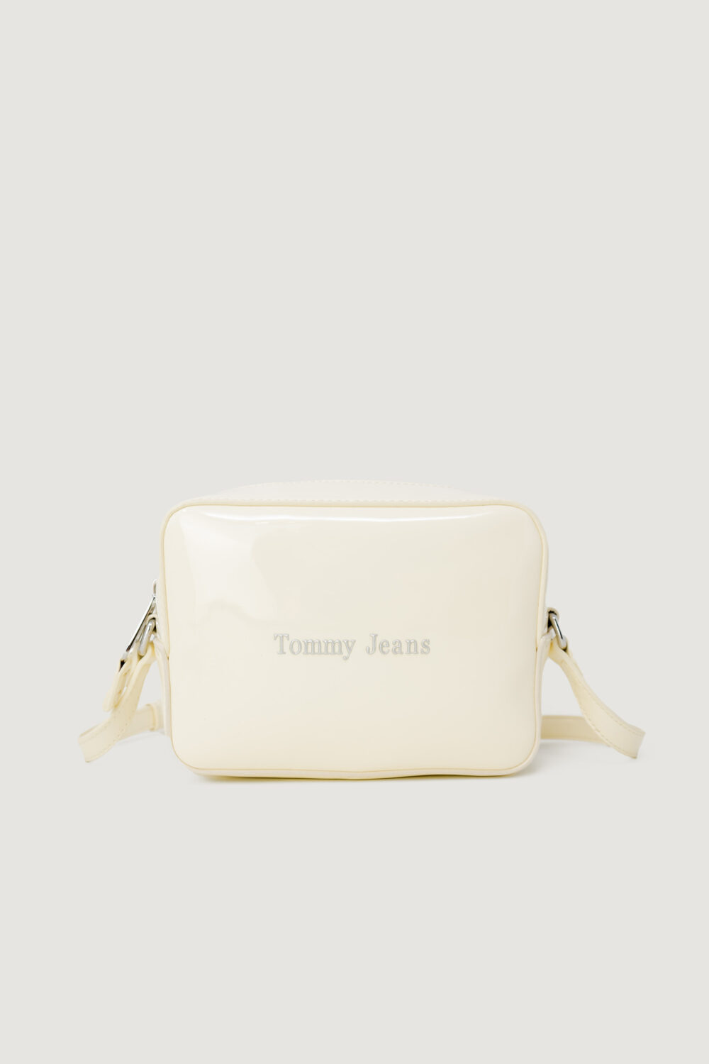 Borsa Tommy Hilfiger Jeans must camera patent Panna - Foto 1