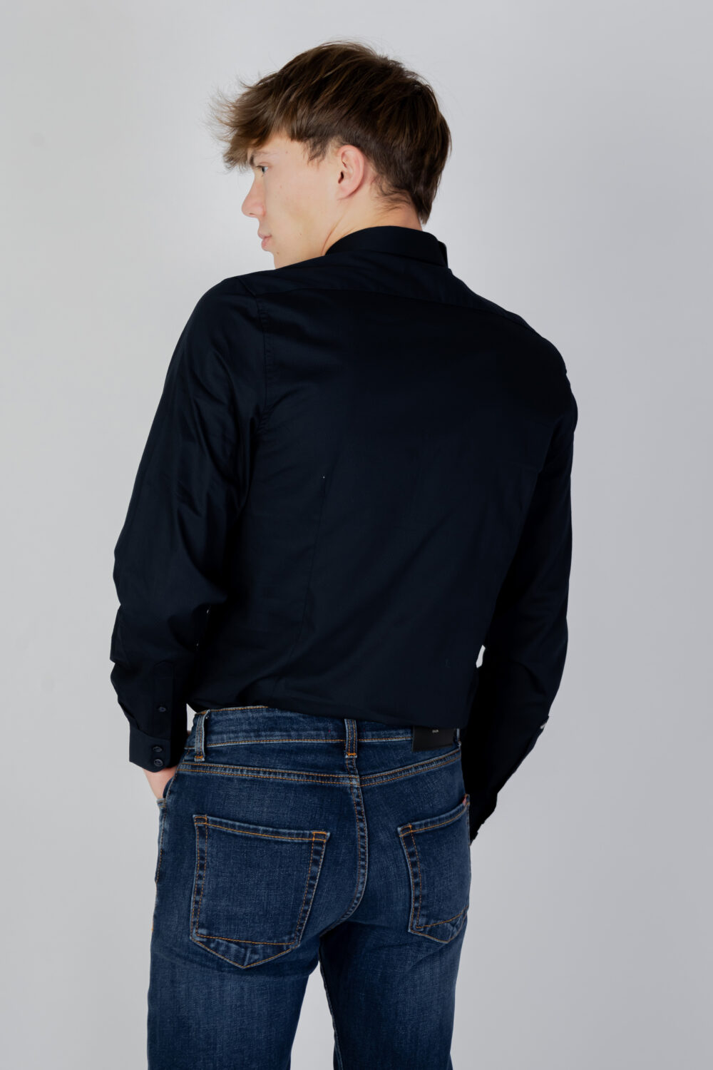 Camicia manica lunga Antony Morato napoli slim fit in tessuto Blu - Foto 3