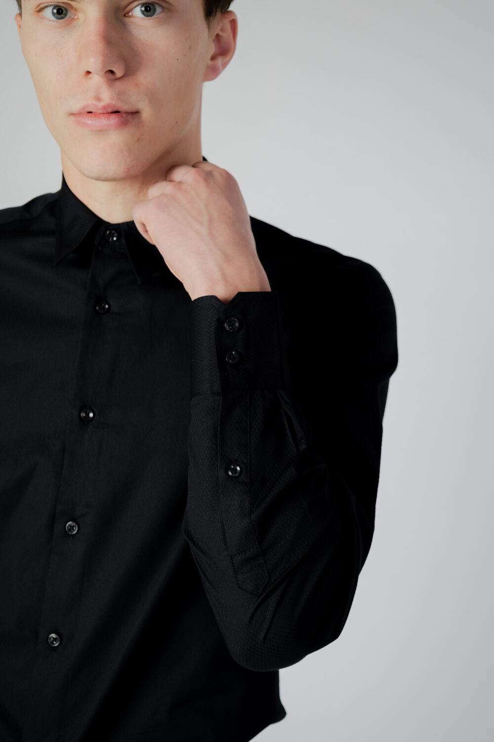 Camicia manica lunga Antony Morato napoli slim fit in tessuto Nero - Foto 2