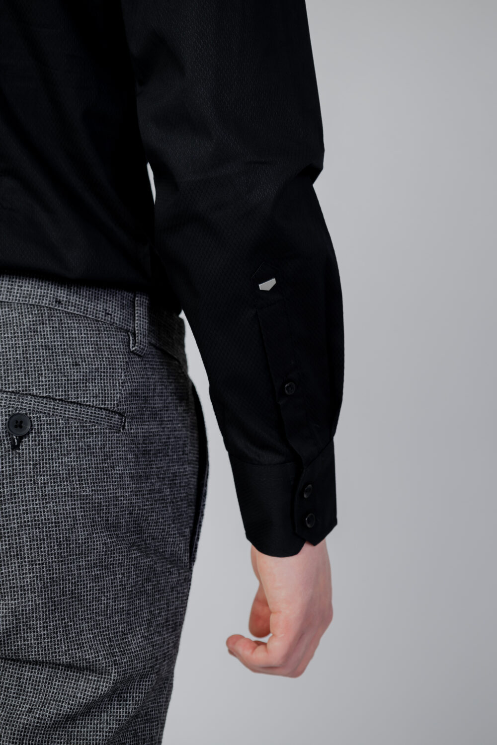 Camicia manica lunga Antony Morato napoli slim fit in tessuto Nero - Foto 4