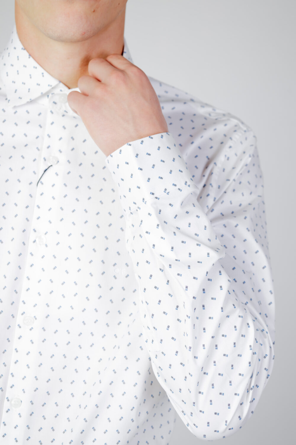 Camicia manica lunga Calvin Klein twill 2 color print Bianco - Foto 2