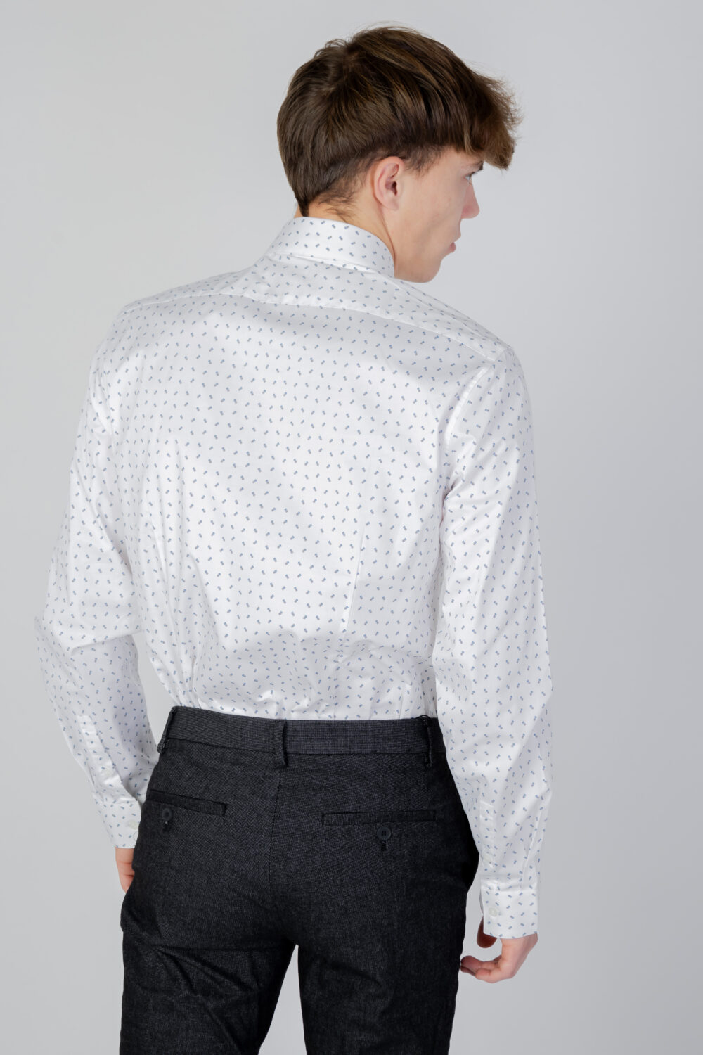 Camicia manica lunga Calvin Klein twill 2 color print Bianco - Foto 3