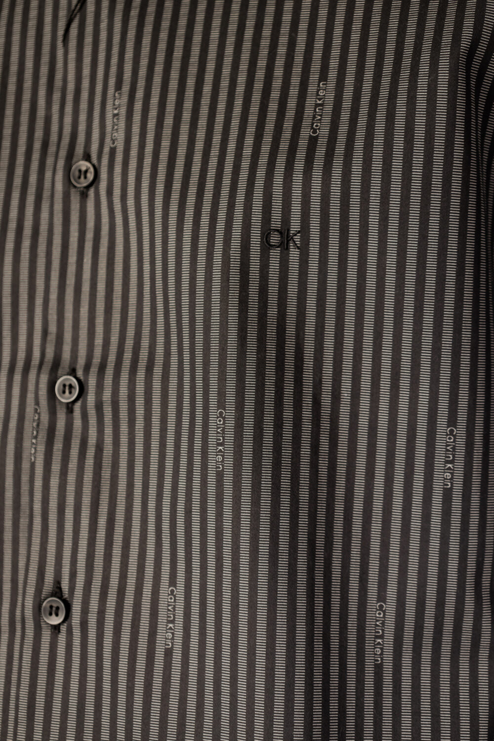 Camicia manica lunga Calvin Klein twill logo stripe fi Nero - Foto 5