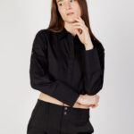 Camicia manica lunga Only onlnita cropped simili button shirt wvn Nero - Foto 1