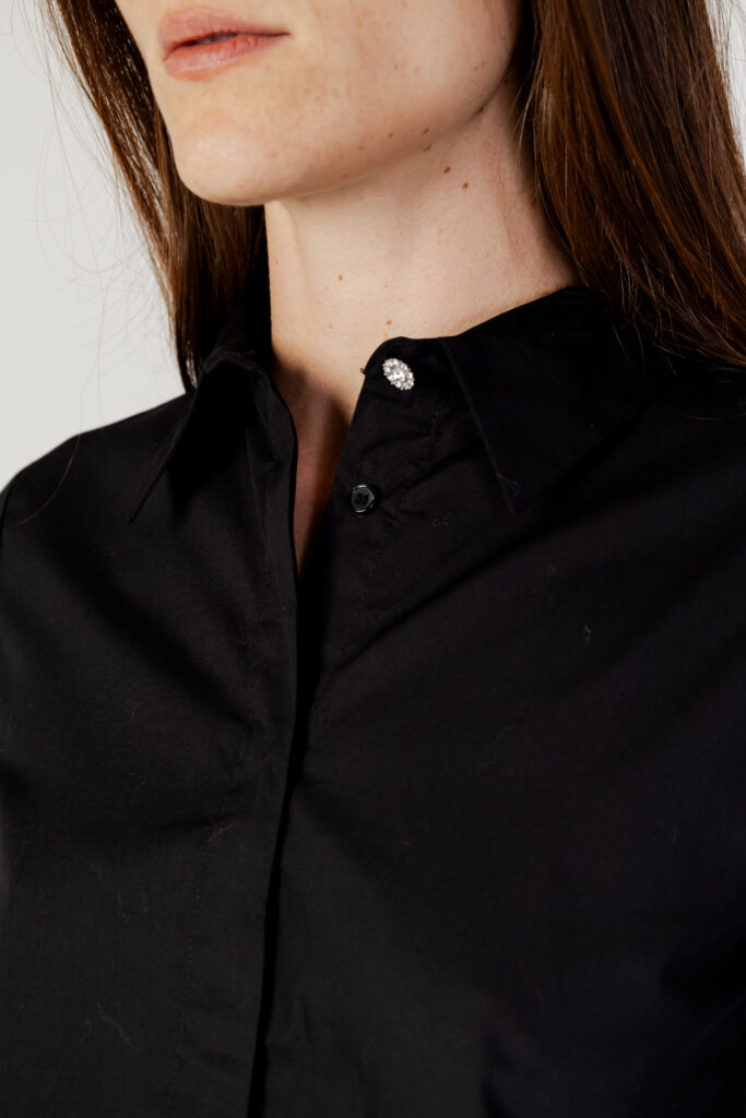 Camicia manica lunga Only onlnita cropped simili button shirt wvn Nero