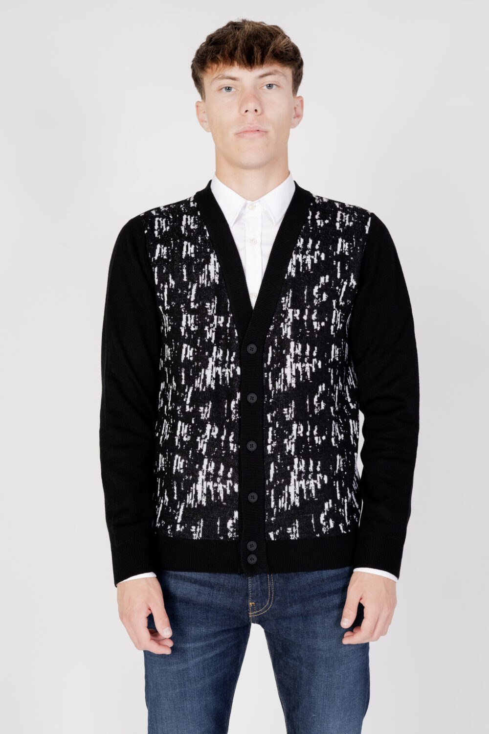 Cardigan Antony Morato regular fit in filato Nero - Foto 6