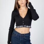 Cardigan Calvin Klein Jeans logo intarsia sweate Nero - Foto 1